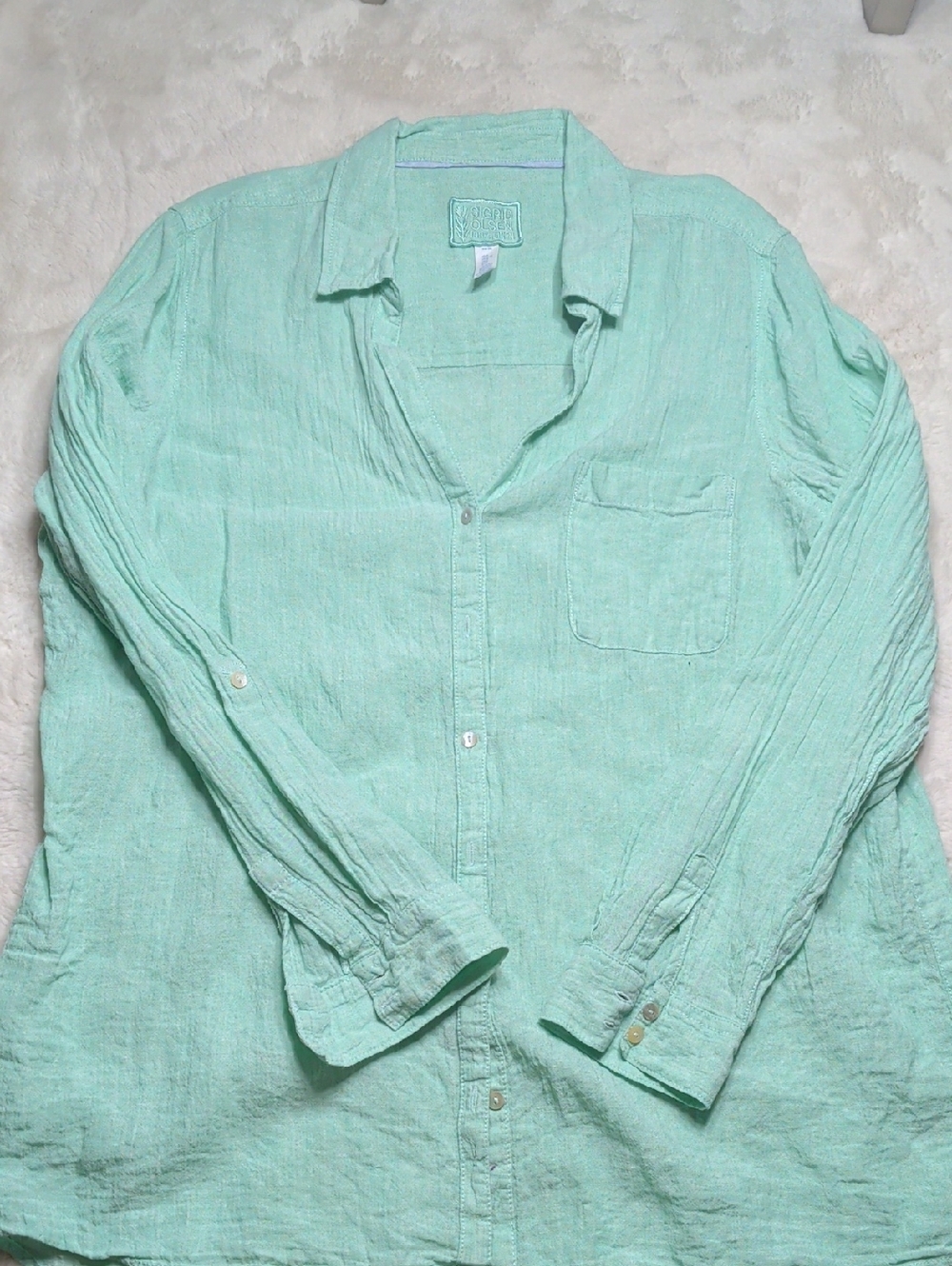 Sigris Olsen Women's Lightweight Mint Green 100 %Linenā Shirt